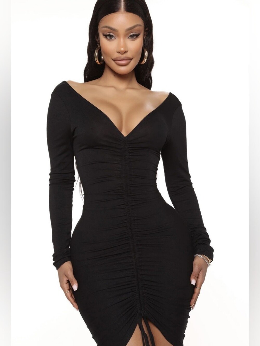 Fashion Nova Ruched Bodycon Dress